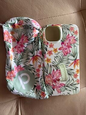 LOOPY Tropical Floral Phone Case with Mint Grip